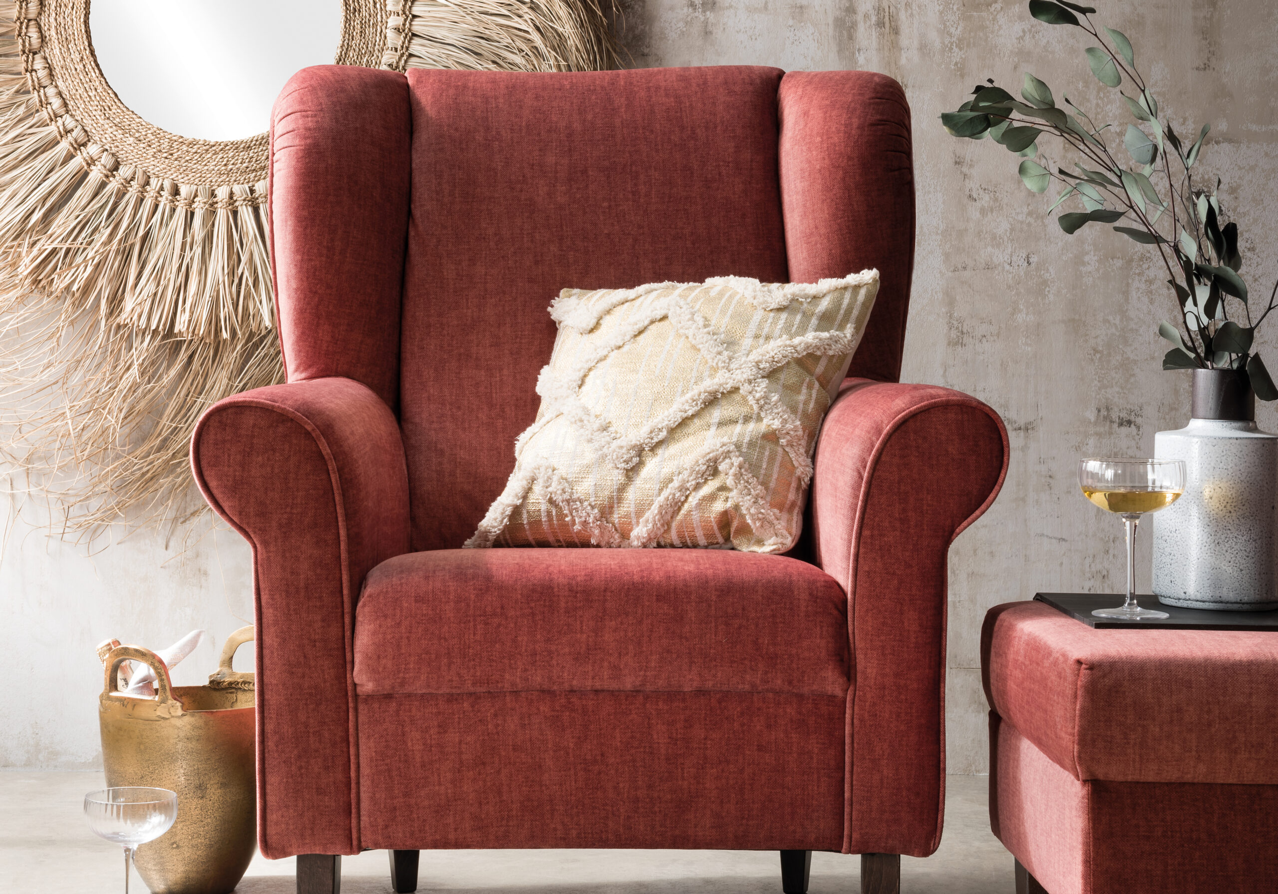 Fernsehsessel Leder Hocker